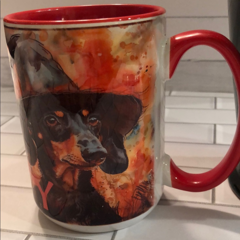 Red-Accent Dachshund Dog Coffee Mug - Stylish Pet Lover Gift